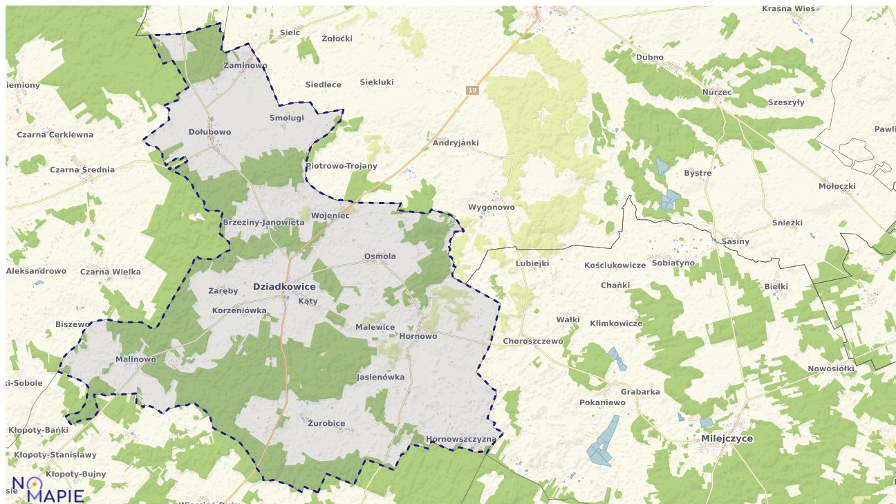 Mapa wyborów do sejmu Dziadkowice